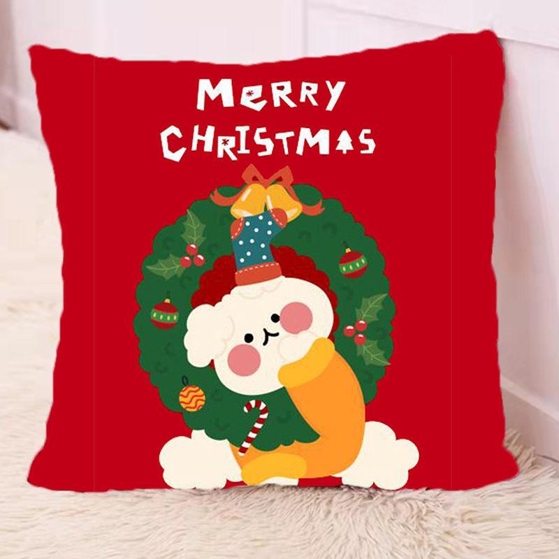 Kerstvakantie kussen schattige eland woonkamer bank kussen creatief internet beroemdheid kussen kamer kantoor decoratie (kussensloop + kussenkern 1 stuks)