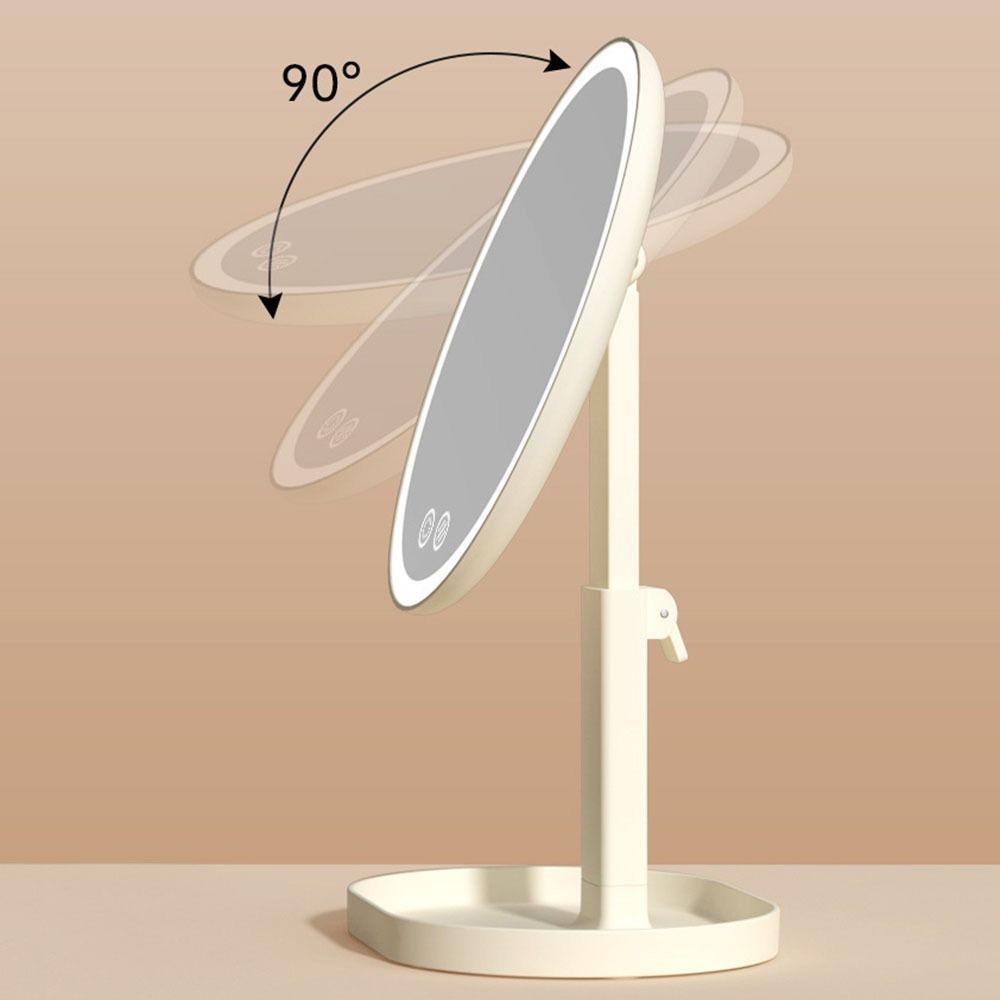 Tricolor Light Daylight Vanity Mirror Rotatable Portable Cosmetic Mirror  Travel