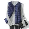Gilet leggero ultraleggero da donna, gilet leggero da donna, antivento, caldo, bianco, in piuma d'anatra, senza maniche, cappotto