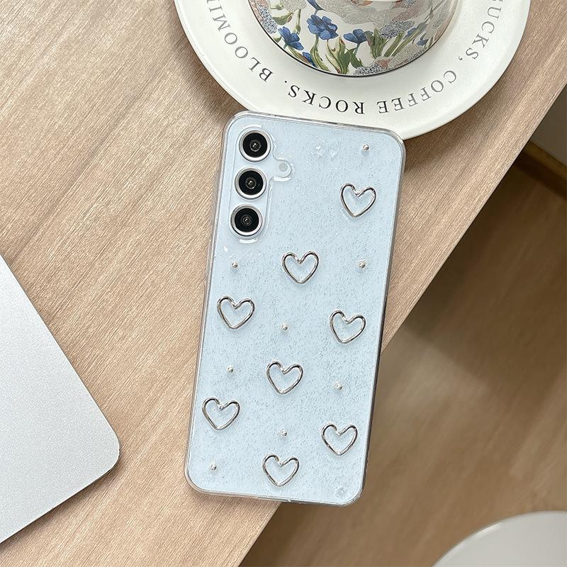 Transparenter Kleber Liebe Handyhülle für Samsung S25ultra Schmetterling S24 Schlange S23 Kirsche A16 Weiblich Neues Modell