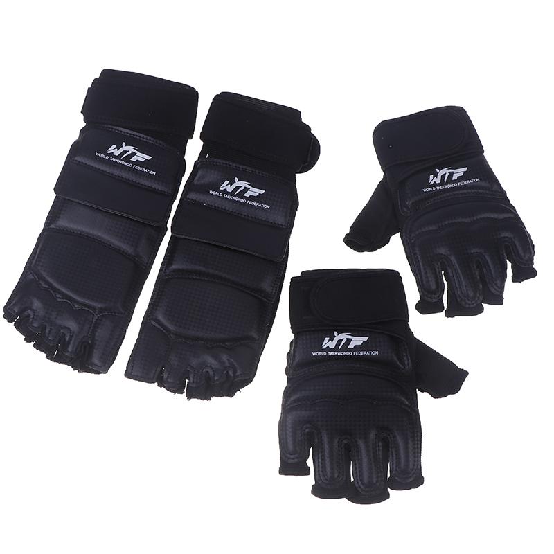 1 pár karate rukavic bojová taekwondo kožené rukavice na nohy vybavení chránič prstů box ochrana rukou a nohou chrániče