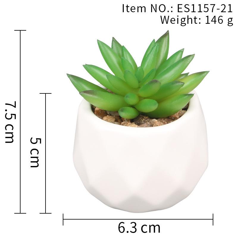 Office Potted Plant Fake Succulent Ceramic Pot Mini Pink Succulent Diamond Cup Potted Plant Second Hair Anti-Drop Potted Plant