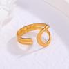 Elegant Water Drop Stainless Steel Adjustable Ring for Women - Non-Fading