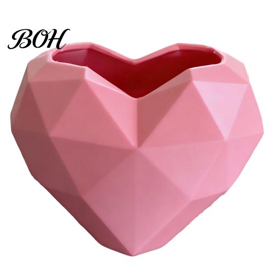 Fun Shaped Flower Pot Geometric Heart Shape Flowerpot, Decorative for Indoor Charming Plant Container Outdoor, Creative Love Planter Home Garden