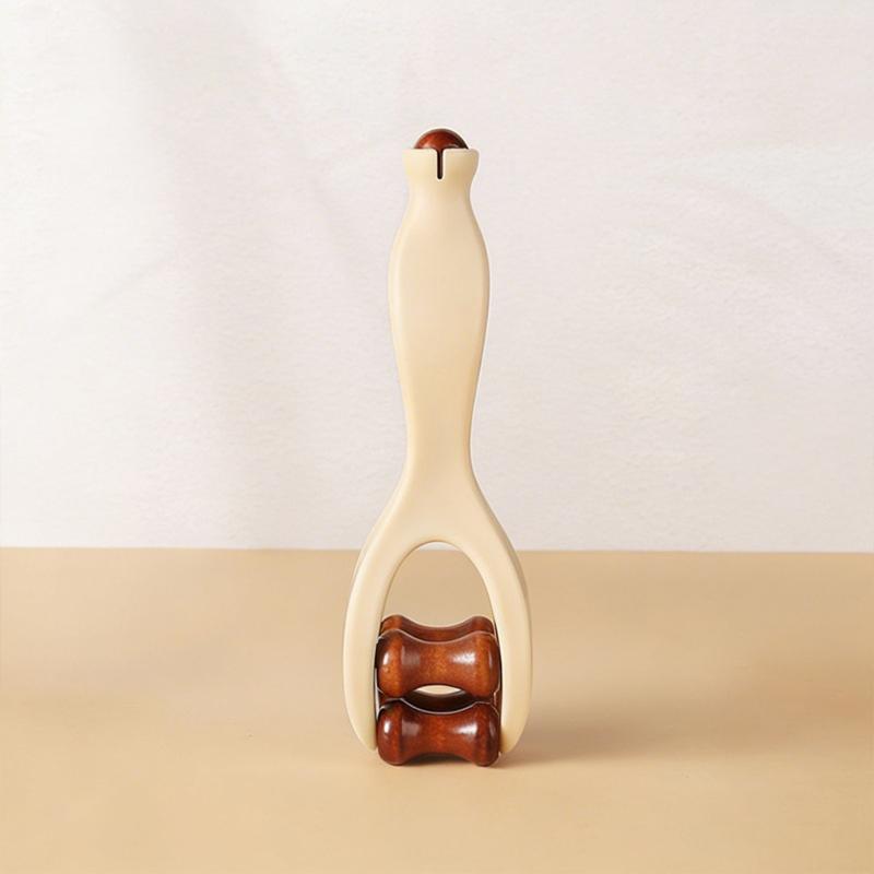 

Solid Wood Finger Massage Roller With 360 Degree Rollers Clip Design Finger Massager Acupressure Stick For Hand Meridian Relief коричневый