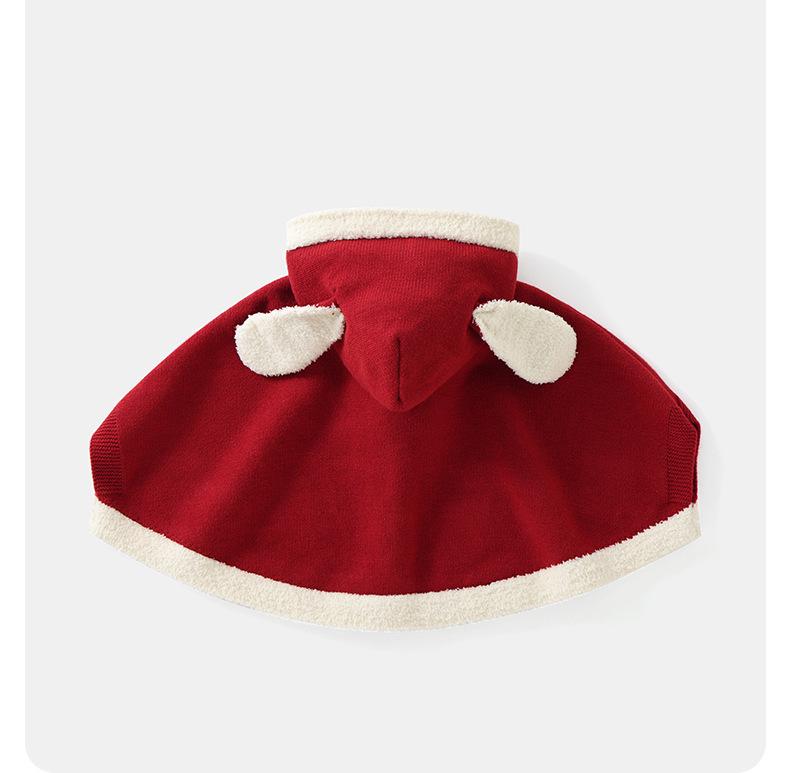 DUUDUU 2025 Red New Year Knit Sweater Coat & Cape for Toddler Girls