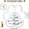1pc Paw Print Acrylic Memorial Plaque, Transparent Dog Tribute Tabletop Decor, Indoor Pet Loss Sympathy Gift, No Electricity Needed 