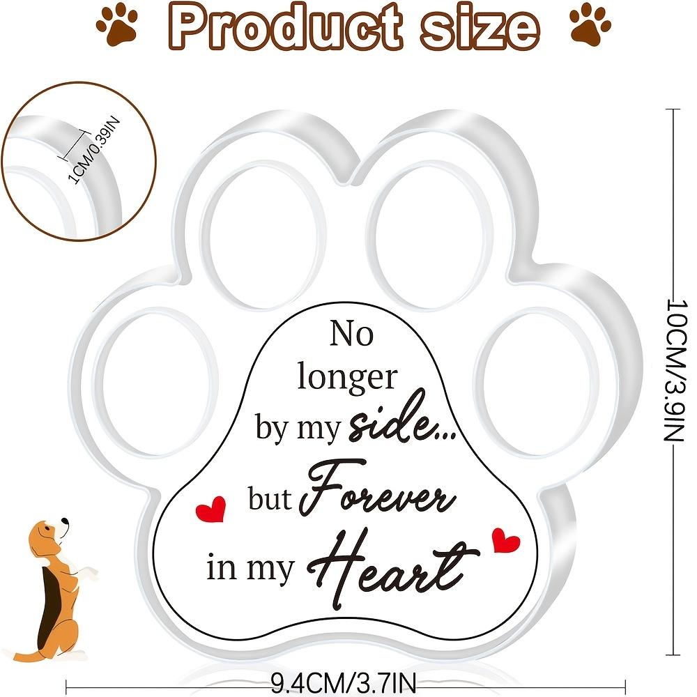 1pc Paw Print Acrylic Memorial Plaque, Transparent Dog Tribute Tabletop Decor, Indoor Pet Loss Sympathy Gift, No Electricity Needed