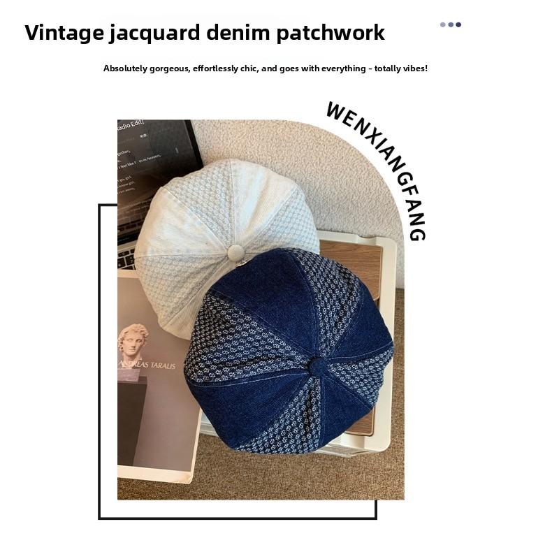 Retro Octagonal Hat, Women's Big Head Circumference Shows Their Face, Small Beret, Thin Breathable Casual Versatile Bud Hat
