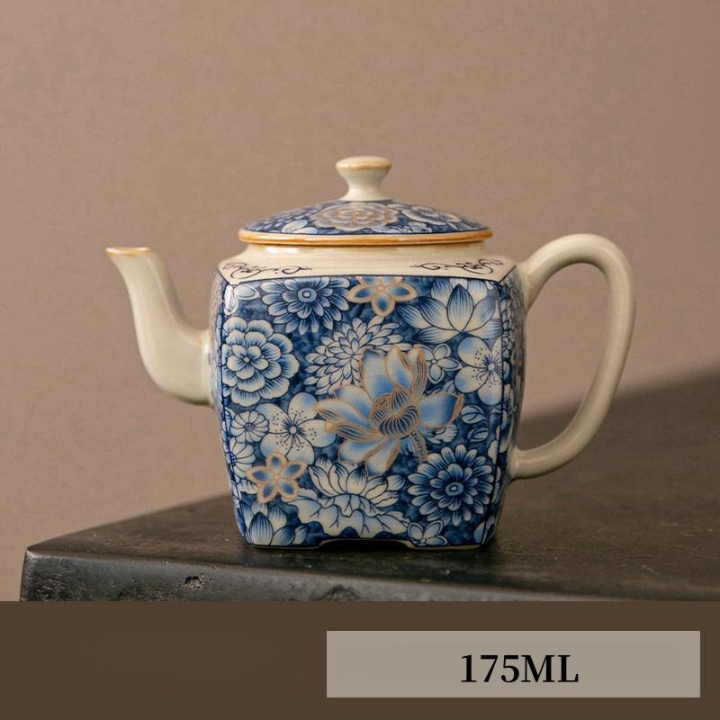 

Gold Blossoms Ru Kiln Teapot Pot Teapot Vintage Tea Brewing Kettle With Ball Hole Tea Items Pot For Tea Tea Maker