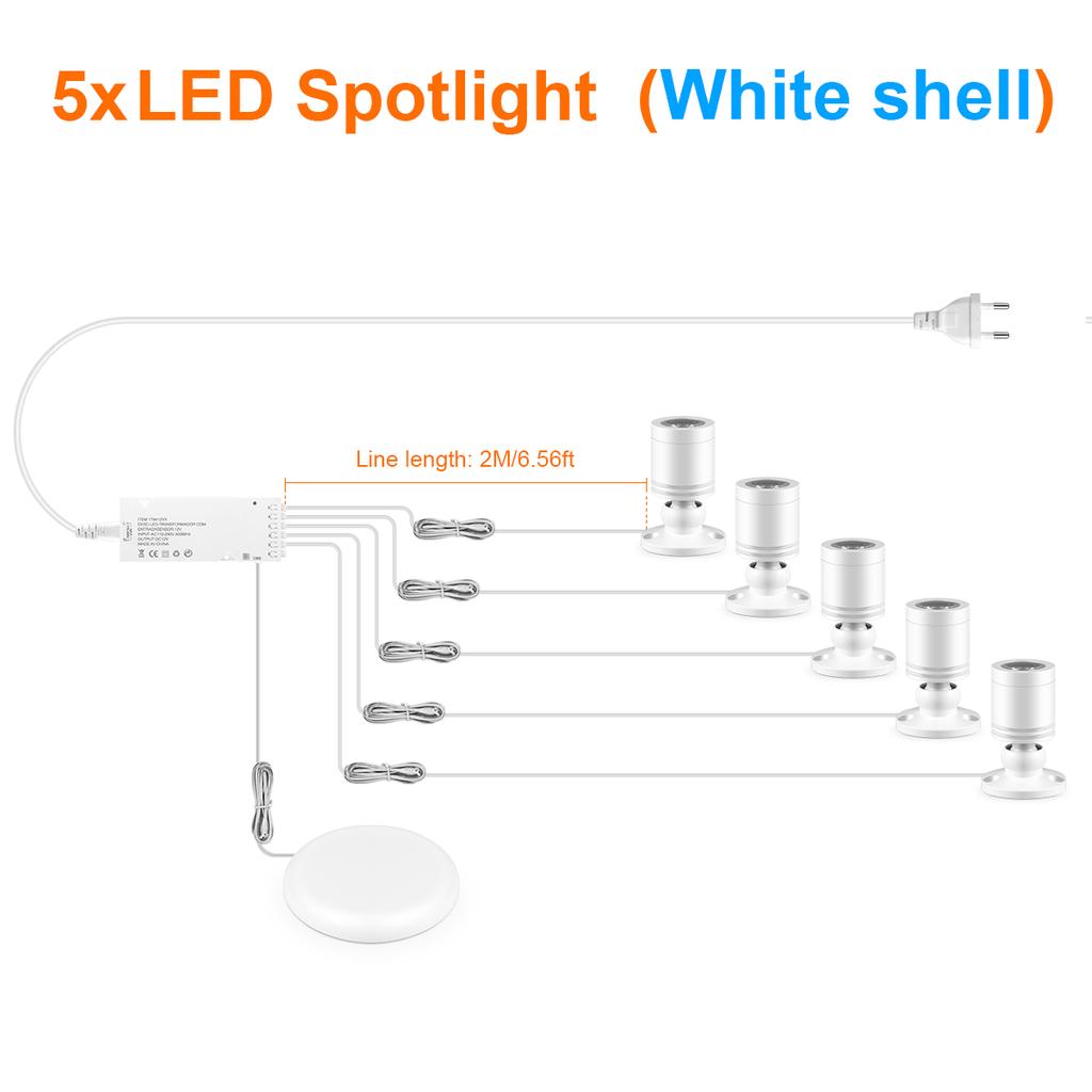 Collection Display Cabinet Under-Shelf LED Spotlights With Touch Sensor Dimmable Switch For Wine Jewelry Toy Decorative Lights