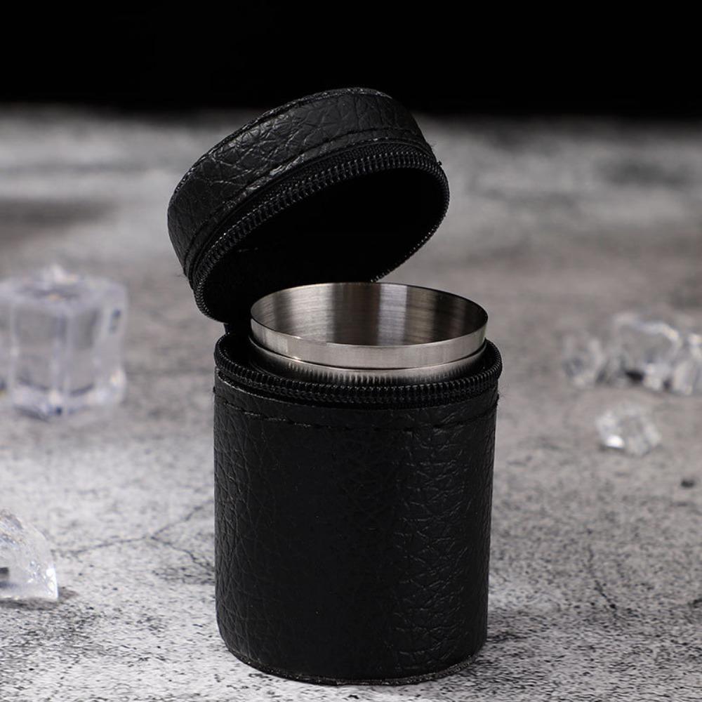 1PCS 30ml Stainless Steel Outdoor Travel Camping Cup Drinking Mug Beer Tea Coffee Bag Travel Set