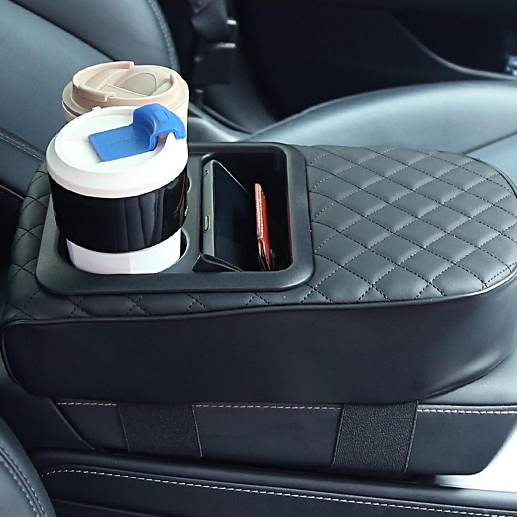 Armrest Cushion Cup Holder Phone Slot Interior Organizers Center Console Cover For Vehicle Truck SUV Daily Commute Long Time