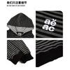 Unisex Oversized Hooded Zip-Up Sweatshirt With Striped Embroidery Detail Cotton Blend Fall Casual Wear
