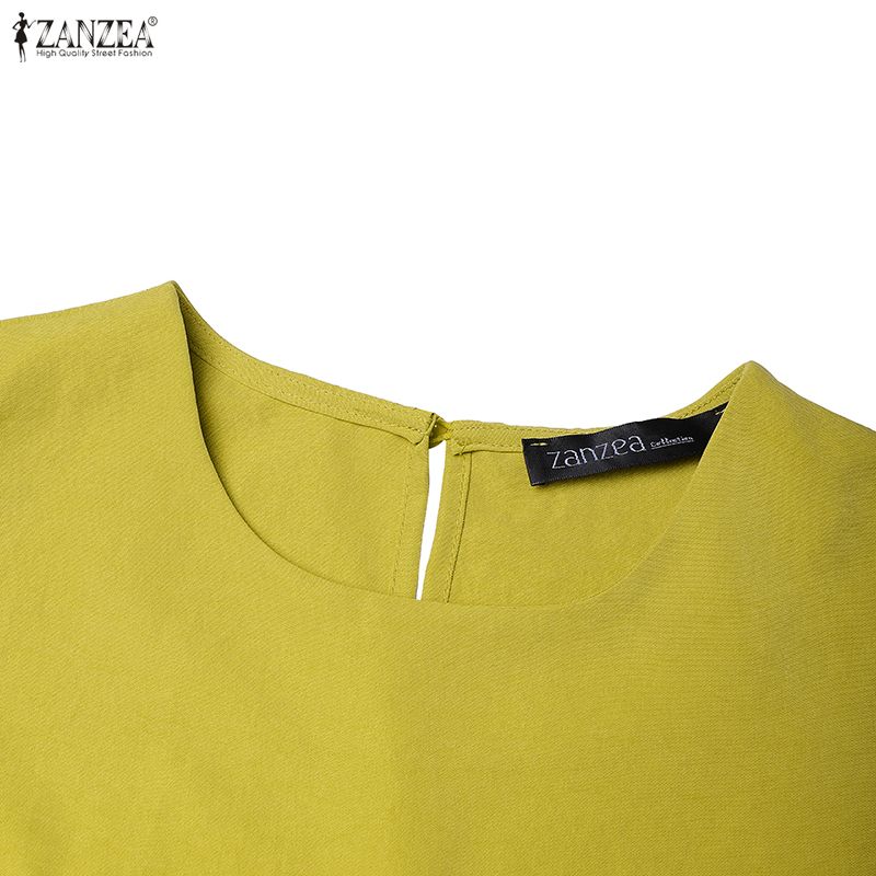 ZANZEA Women Casual Round Neck Loose Floral Embroidery Sleeveless Dress