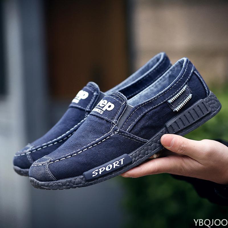 Fashion Men's New fabric Shoes Trendy denim casual Loafers Comfortable lightweight flats Fashion versatile lazy shoes Zapatos Homme