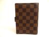 Authentischer LOUIS VUITTON Damier Leder Dokumentenhalter Kleiner Ring Terminplaner Hülle #a957 Überholt