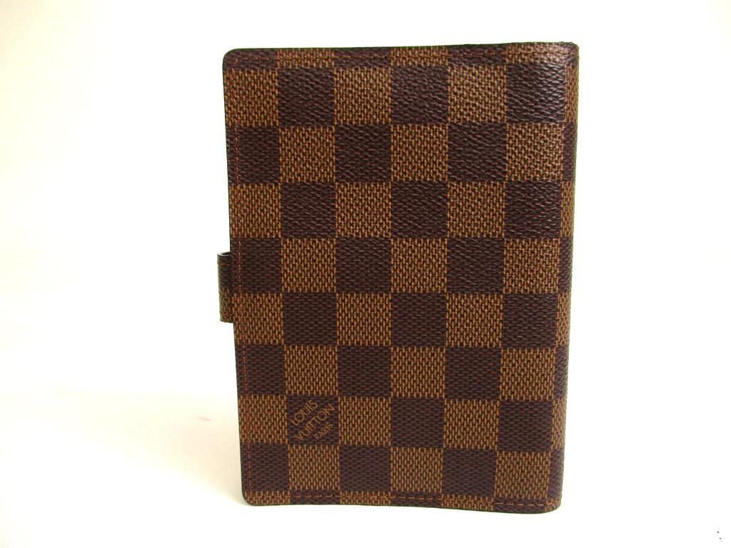 Authentischer LOUIS VUITTON Damier Leder Dokumentenhalter Kleiner Ring Terminplaner Hülle #a957 Überholt