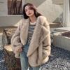 Winter Loose Casual Thick Warm Soft Hairy Faux Fur Coat Women Luxury Furry Fluffy Jacket Korean Fashion