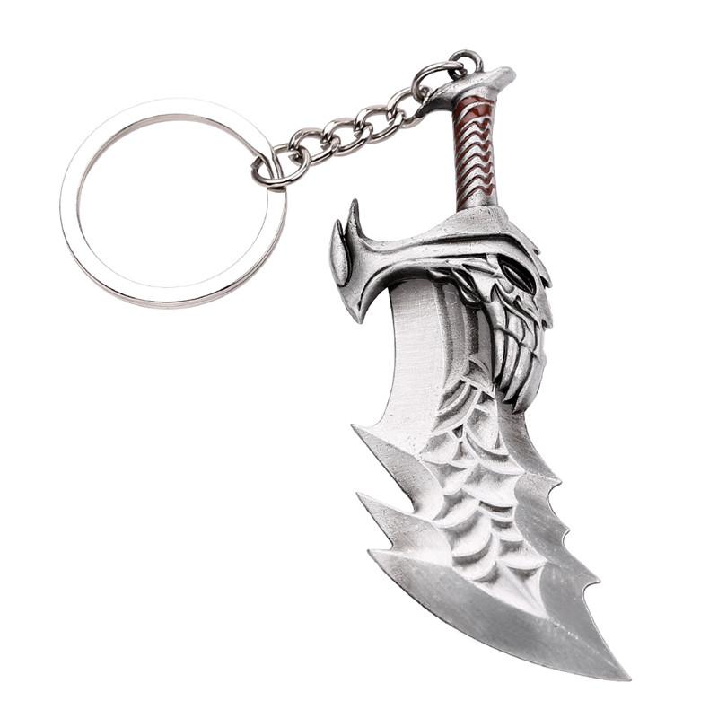 Retro God of War 4 Kratos Sword Keychain Punk Pendant Men's Jewelry Souvenir Trinket - Stylish Keyring Accessory