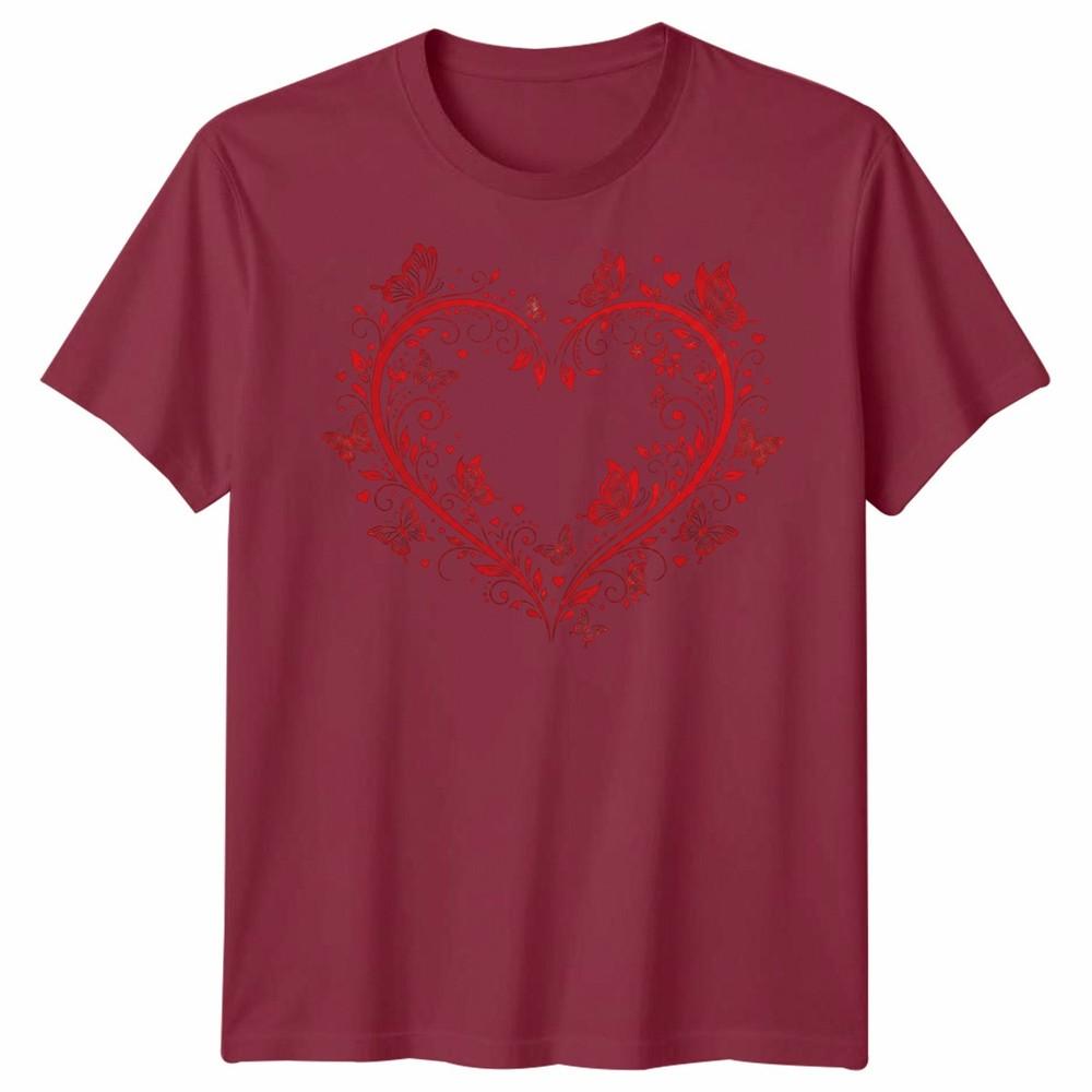 Filigree Heart Butterfly Valentines Day Occasions Unisexs Unisexs Graphic Tee