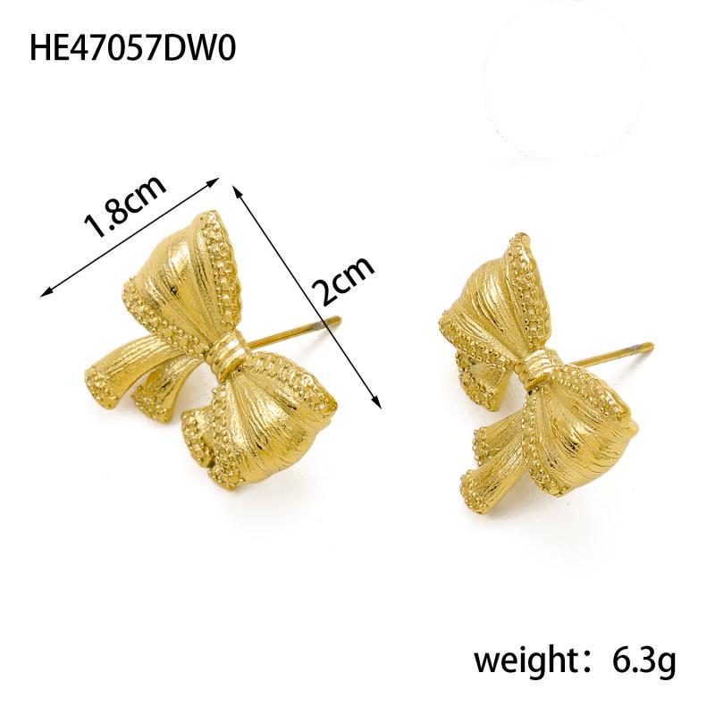 CARLIDANA Fashion Waterproof Stainless Steel Earring Trendy Bow Earrings Gold Plated Butterfly Bow Knot Stud Earrings for Women