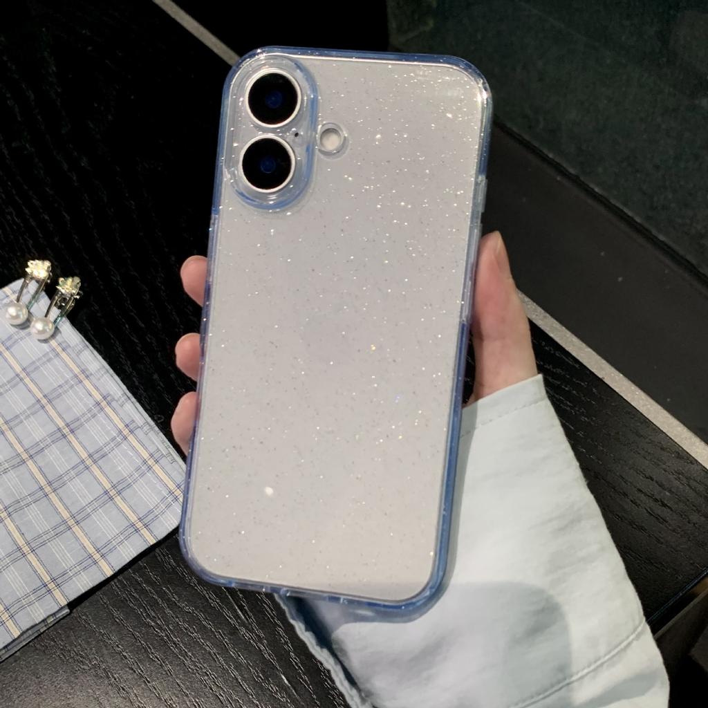 Applicable To Apple 16 Flash Powder Mobile Phone Case Simple Goddess IPhone 15 Full-inclusive Starry Sky Flash 14 ProMax Protection Case