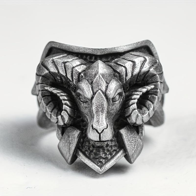 

Чоловічий exaggerated перстень у формі голови барана, темний панк-стиль, ретро-перстень європейського та американського стилю 13
