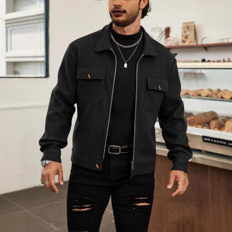 

2026 New Autumn and Winter Men s Fashion Zipper Jacket XL чорний
