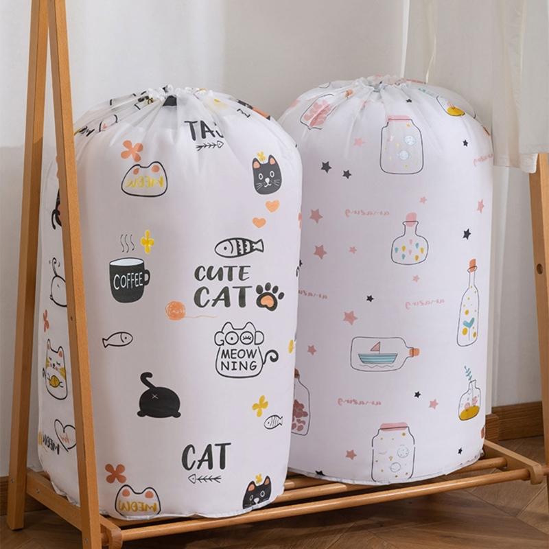 Large Waterproof Quilt Storage Bag Moisture Proof Dust Quilt Sorting Bag Clothes Luggage Move Cylinder Bag Organizer