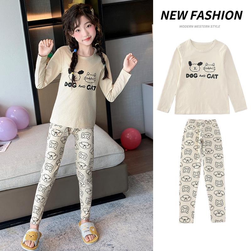 

2025 New Girls Autumn & Winter Underwear Set - Warm, Slimming Base Layer for Middle & Big Kids 150cm бежевий