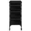 Kitchen Trolley Black Oak Effect 87.5 X 39 X 84.5 Cm