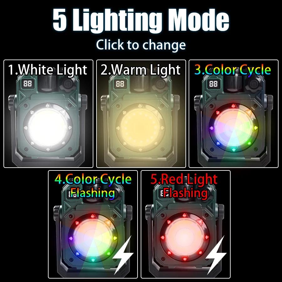 D5 LED Mini Keychain Light Pocket Work Light COB Flashlight USB Rechargeable Emergency Flashlight for Outdoor Camping Fishing