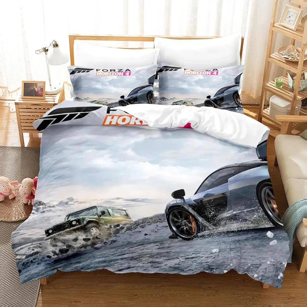 Set Copripiumino 3D Forza Auto Sportiva Per Camera da Letto Ragazzi Singolo Matrimoniale Queen King Size Coperta Piumino Federa