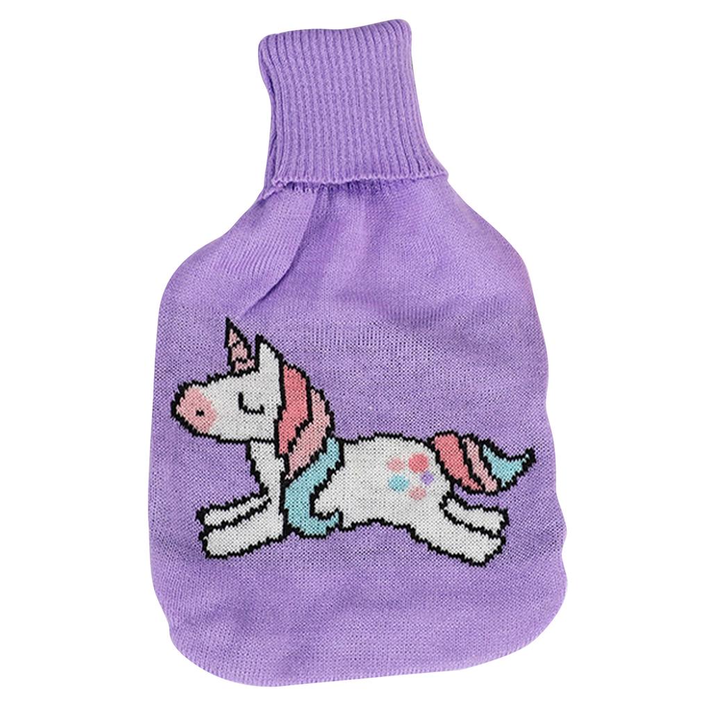 Hot Water Bottle Cute Cover Rubber Hot Water Bag for Hot Cold Compress Hand Feet Warmer Neck and Shoulder Pains Relief