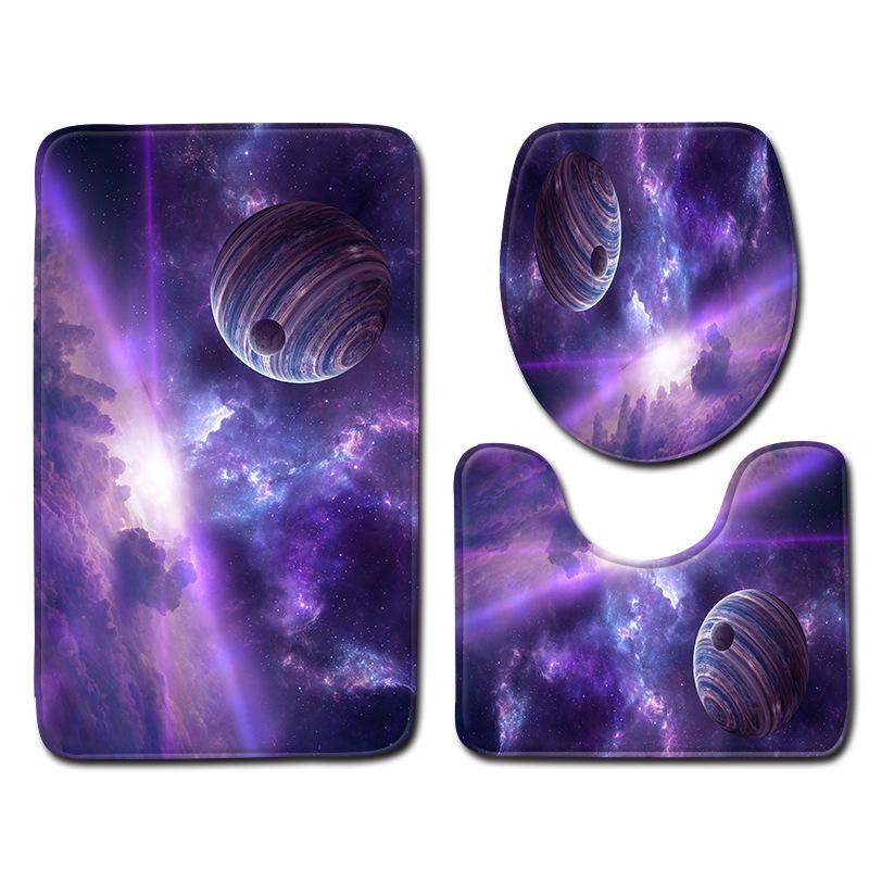 Planet Bathroom Floor Mat Bathroom Mat Toilet Three-Piece Set