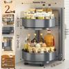 Rotating Kitchen Spice Rack - Multifunctional Storage Tray for Bottles, Oil, Salt, Soy Sauce, and Vinegar.
