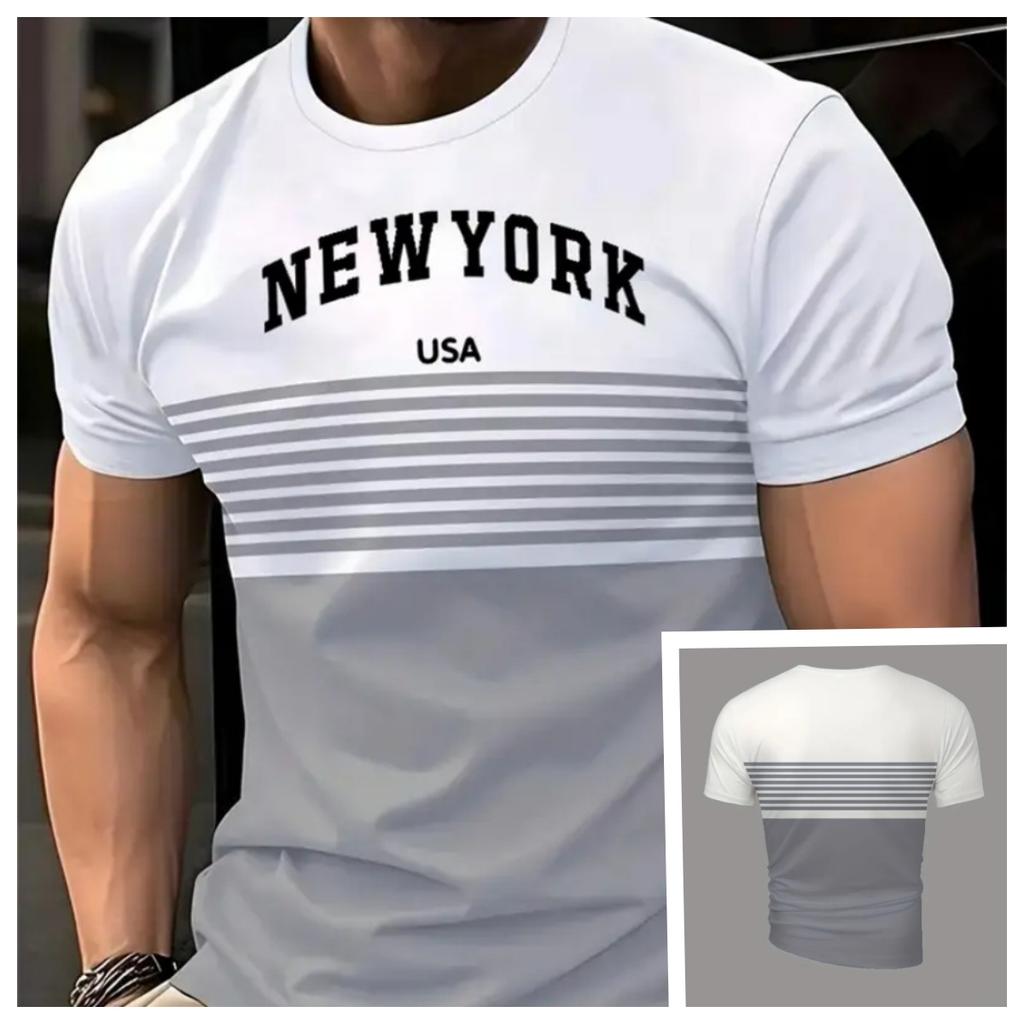 Men Striped T Shirt Tee Shirt Short Sleeve O-Neck TShirt Vintage Casual Large Size T-Shirts Men’s