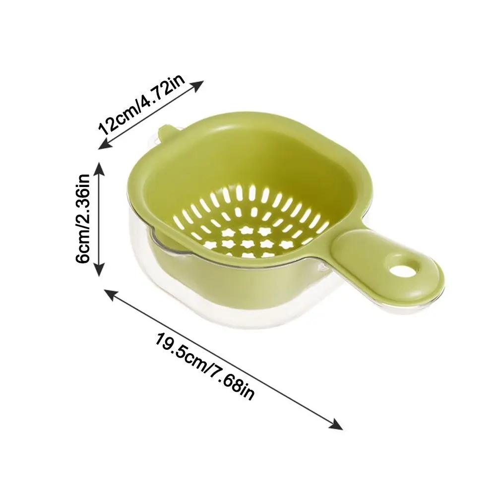Multifunctional Double-Layer Drainage Basket Vegetable Washing Basin Draining Bowl Kitchen Sink Drain Basket with handle