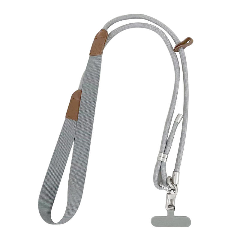 

Wide Shoulder Phone Lanyard Comfortable Non Slip Crossbody Strap Durable Camera Neck Cord for Men Women Simple Adjustable серый