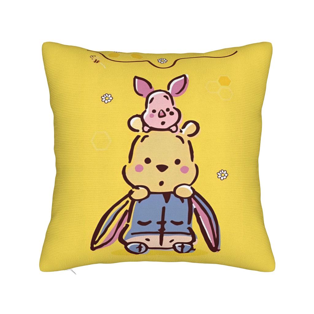 Winnie-the-Pooh Pillowcase Polyester Cushion Cover Decor Cute Cartoon Throw Pillow Case Cover Home Square 40*40cm