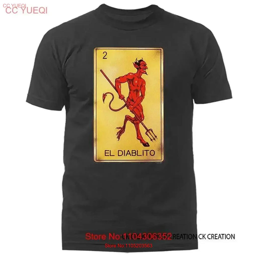 El Diablito Lotteria Card T Shirt Vintage Breathable Designer Clothes Graphic Homme Stretched Stylish
