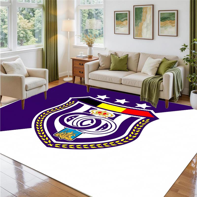 Anderlecht FC Design Crystal Velvet Rug Soft Decorative Mat for Bedroom Entrance
