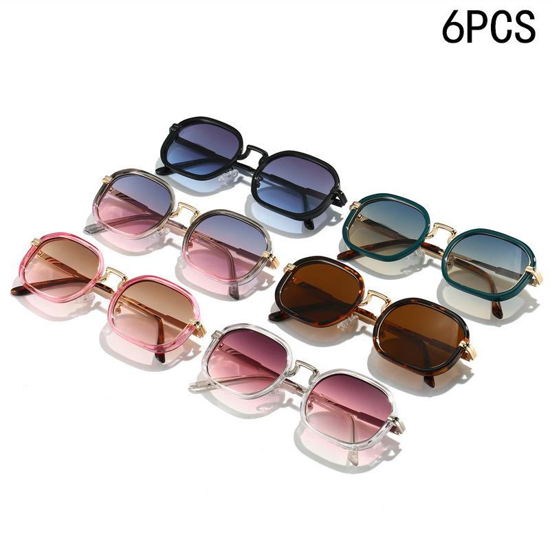 2/6PCS  New Retro Prince Mirror Fashion Sunglasses Women's Personality Small Frame Sunglasses Women's Sunglasses Trendy 5244