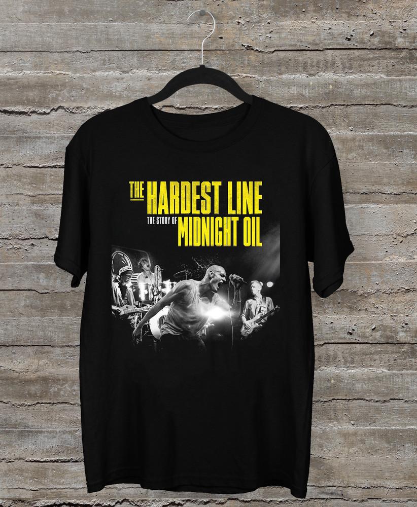 NEW Midnight Oil - The Hardest Line 2024 Black All Size Shirt Unisex T-Shirt XXL