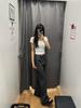 Spring Summer Women's Irregular Micro-Flare Wide-Leg Low-Waist Casual Pants