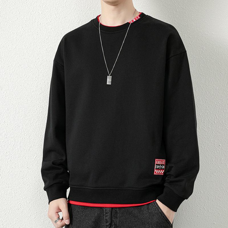 

Men s 8XL Trendy Fleece Hoodie: Autumn/Winter Two-Piece Look Pullover M