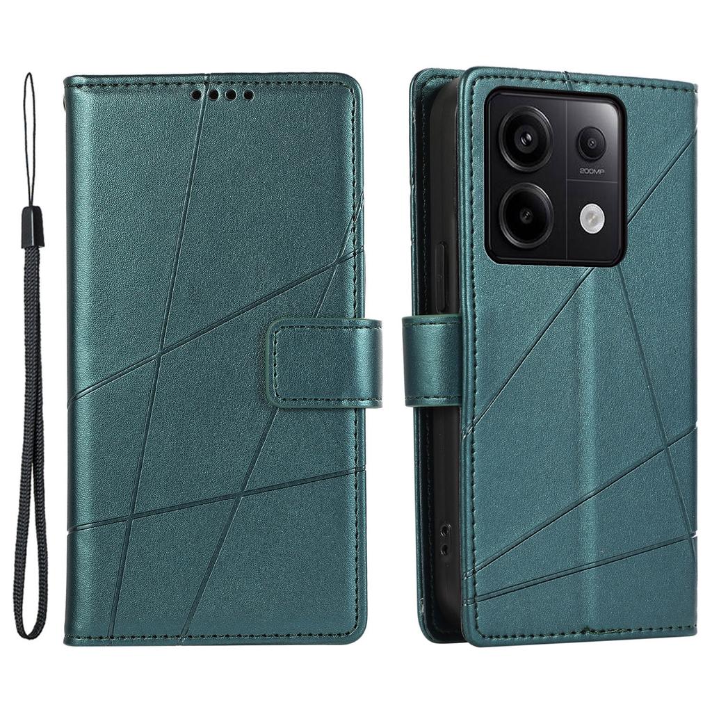 DF-06 Für Xiaomi Redmi Note 13 Pro 5G/Poco X6 5G Lederhülle Liniengeprägt Wallet Cover