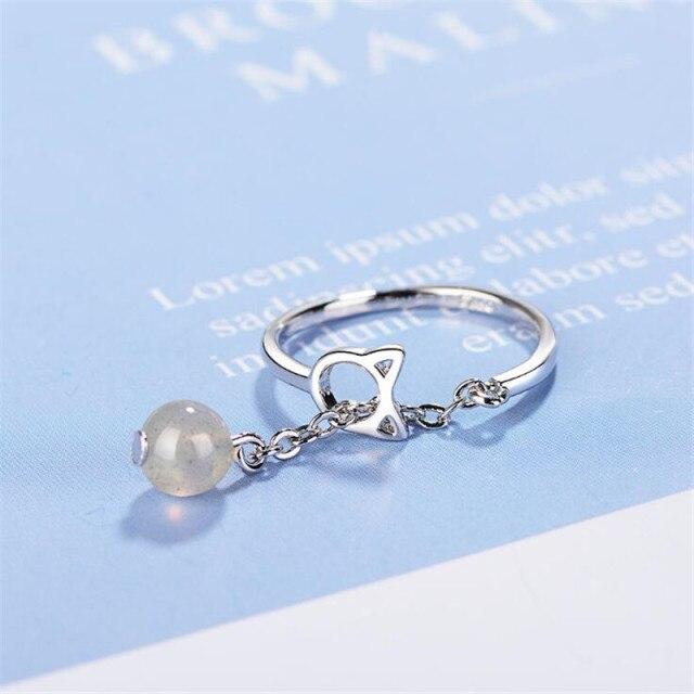 

Новые темпераментные двухцветные клубничные ювелирные изделия из стерлингового серебра 925 пробы с колокольчиком в виде милого кота, открывающегося в виде животного, женские кольца Xzr060 серый