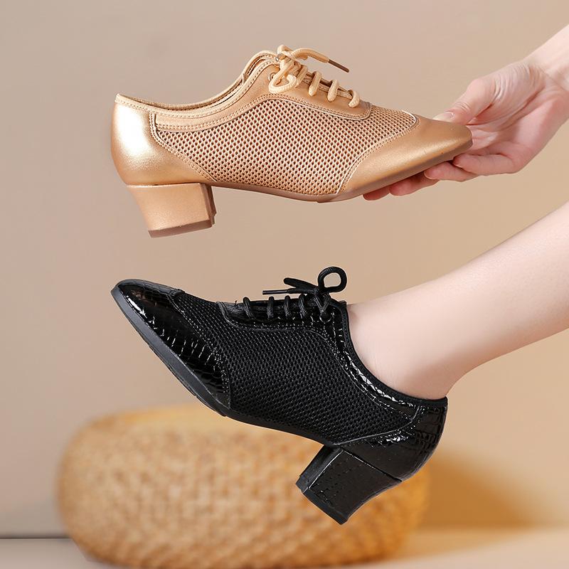 Women's Mid-Heel Latin Dance Shoes with Soft Soles for Adults